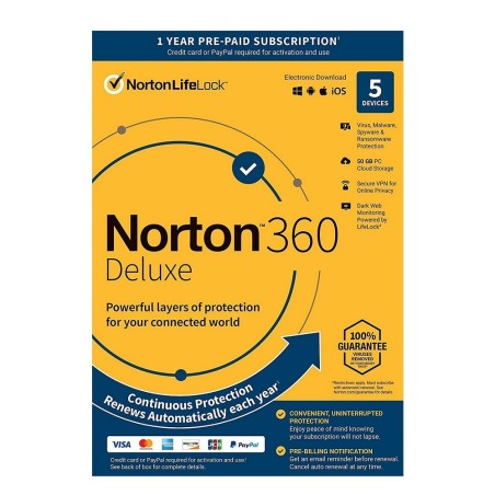 Norton 360 Deluxe Dark Web Monitoring 5 Devices 1Y Win/MAC (Email delivery)